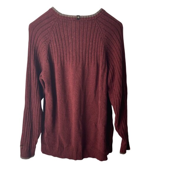 Columbia Mens XL Red Cotton Sweater With Ribbed Knit Design - Picture 2 of 7